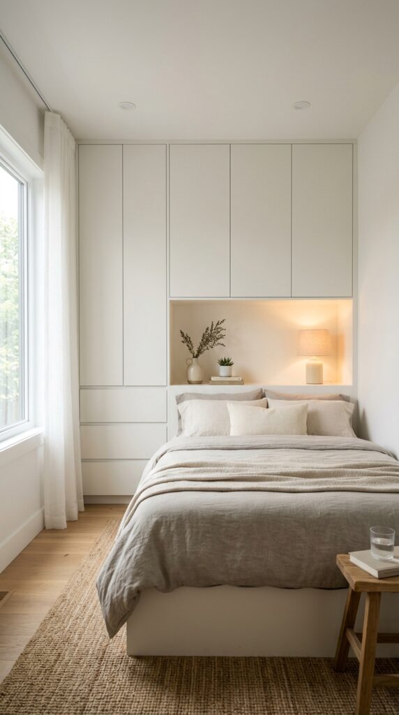 Built in storage blends into walls 9
