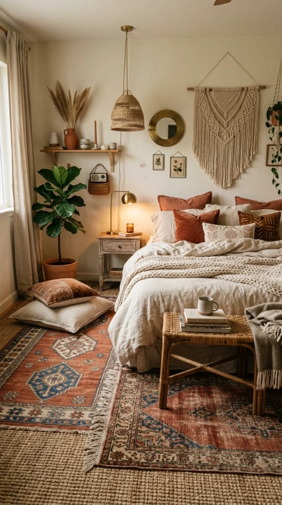 cozy boho bedroom with 004