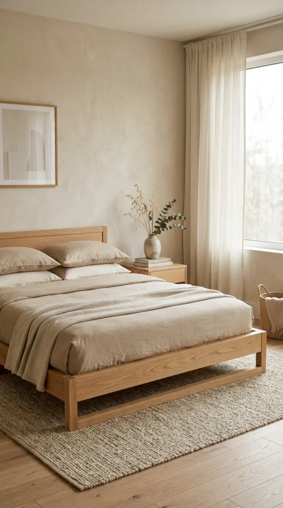 30 Japandi Bedroom Ideas That Feel Calm, Warm & Minimal (2026 Guide) 1 idea 1 low platform bed with n 001