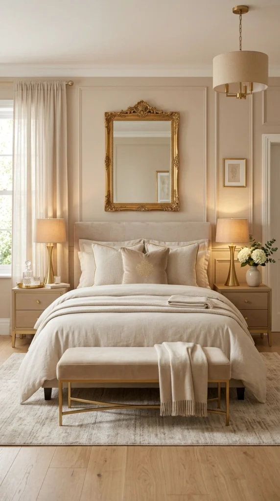 idea 10 beige bedroom with gol 010