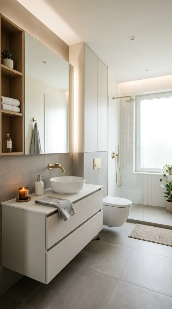 20 Small Full Bathroom Ideas That Make Your Space Look Bigger Instantly 10 idea 10 hidden storage minimal 010b