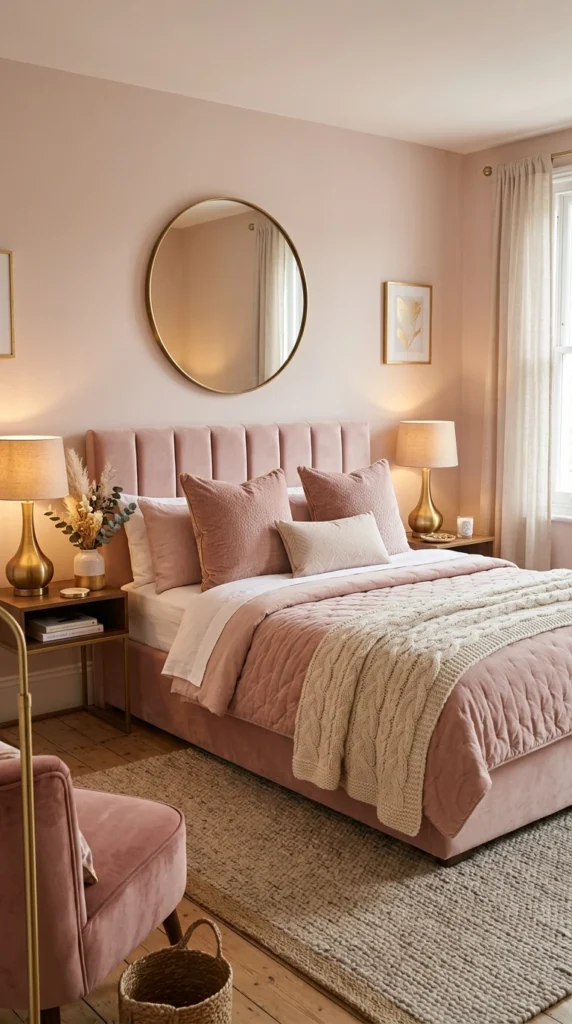 15 Pink Bedroom Ideas That Feel Chic, Not Childish (Elegant & Cozy) 10 idea 10 pink and gold subtle g 010b