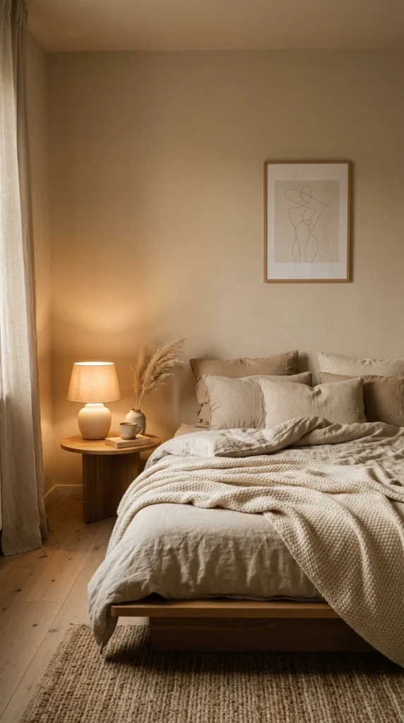 30 Cozy Bedroom Ideas That Feel Warm, Calm & Ultra-Comfortable 13 idea 13 soft minimal cozy bedr 013b