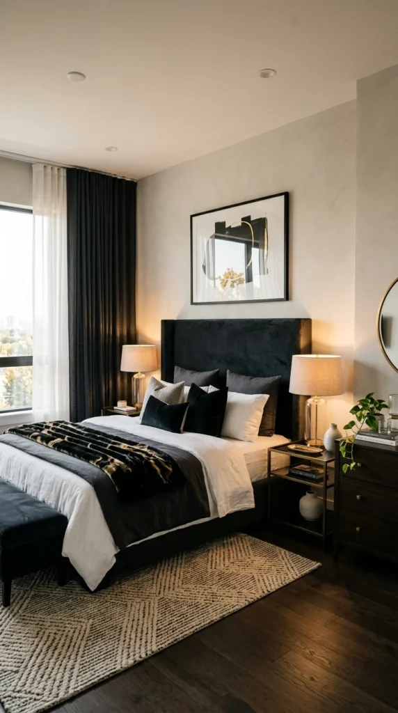 18 Master Bedroom Decor Ideas That Feel Truly Next-Level 14 idea 14 high contrast elegant 014