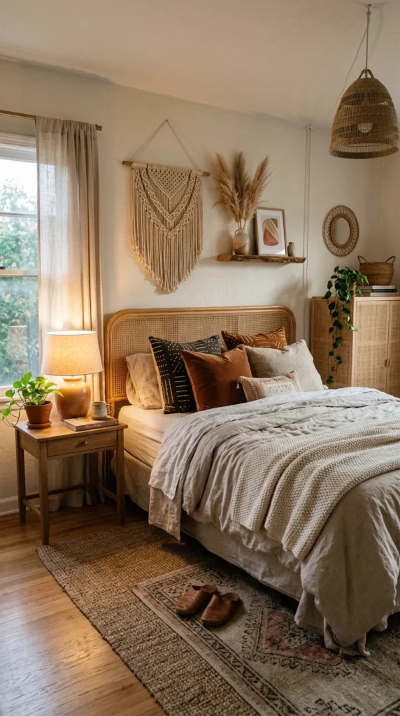 30 Cozy Bedroom Ideas That Feel Warm, Calm & Ultra-Comfortable 15 idea 15 soft boho refined cozy 015b
