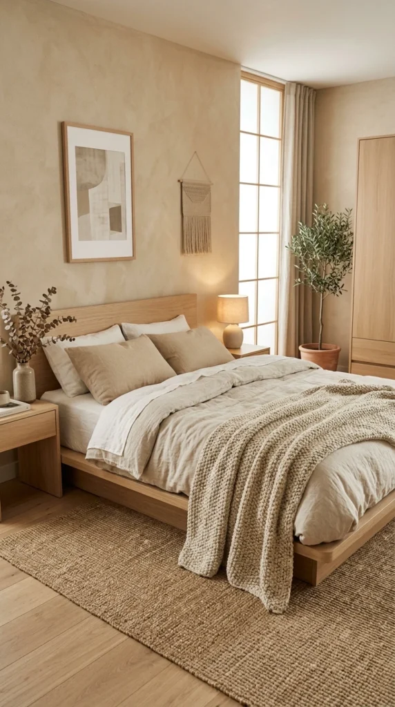 30 Japandi Bedroom Ideas That Feel Calm, Warm & Minimal (2026 Guide) 18 idea 17 japandi bedroom with t 017b