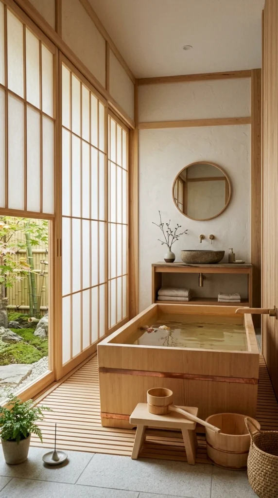 30 Japandi Bathroom Ideas That Feel Like a Luxury Spa at Home 19 idea 19 japanese traditional i 019
