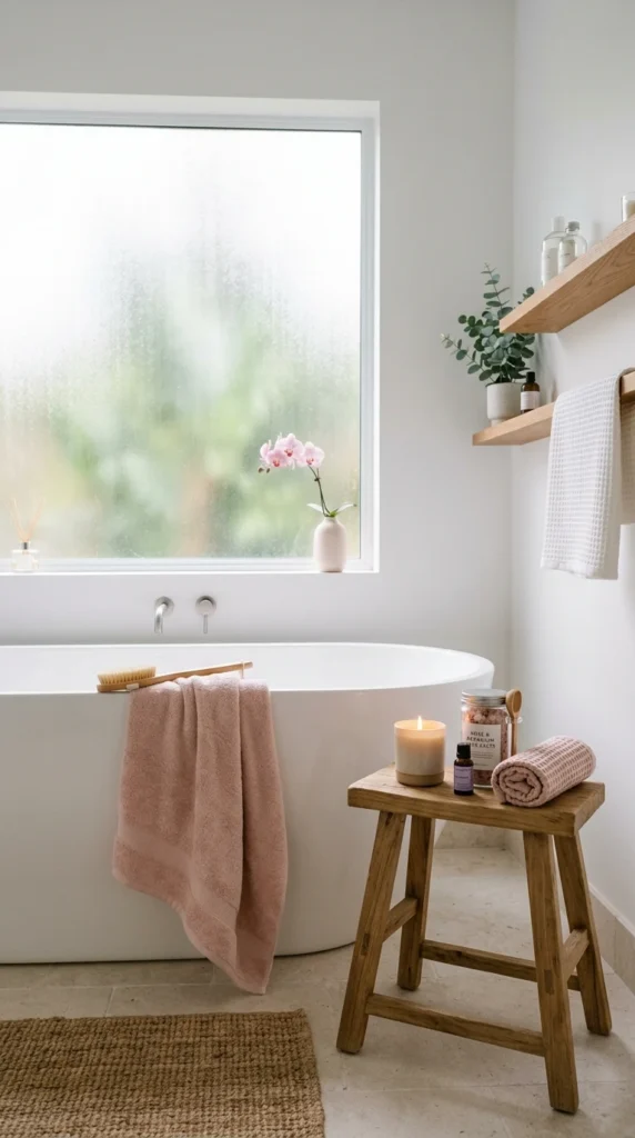 30 Pink Bathroom Ideas for a Soft, Spa-Like and Modern Aesthetic Home 2 idea 2 minimal white and pink 002