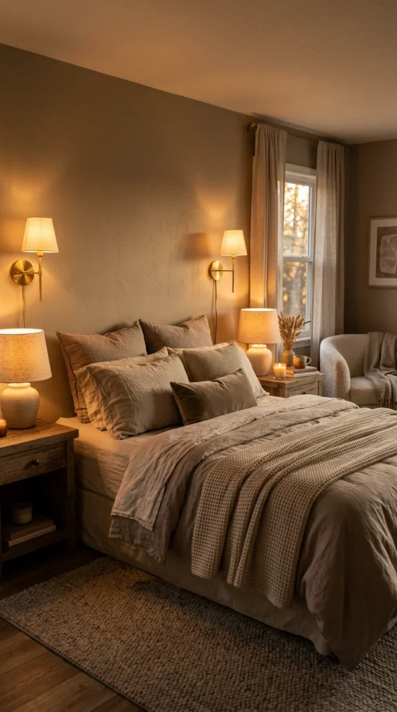 30 Cozy Bedroom Ideas That Feel Warm, Calm & Ultra-Comfortable 2 idea 2 warm ambient lighting r 002