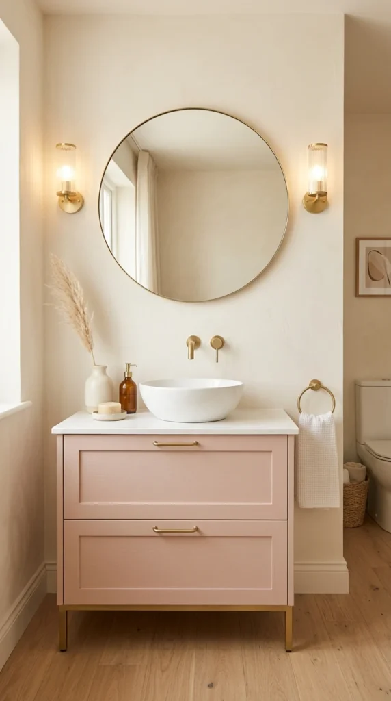 30 Pink Bathroom Ideas for a Soft, Spa-Like and Modern Aesthetic Home 21 idea 21 soft pink vanity focus 021