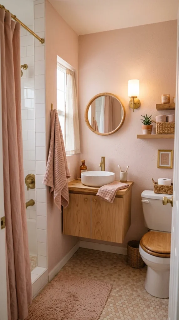 30 Pink Bathroom Ideas for a Soft, Spa-Like and Modern Aesthetic Home 25 idea 25 cozy soft pink small s 025b