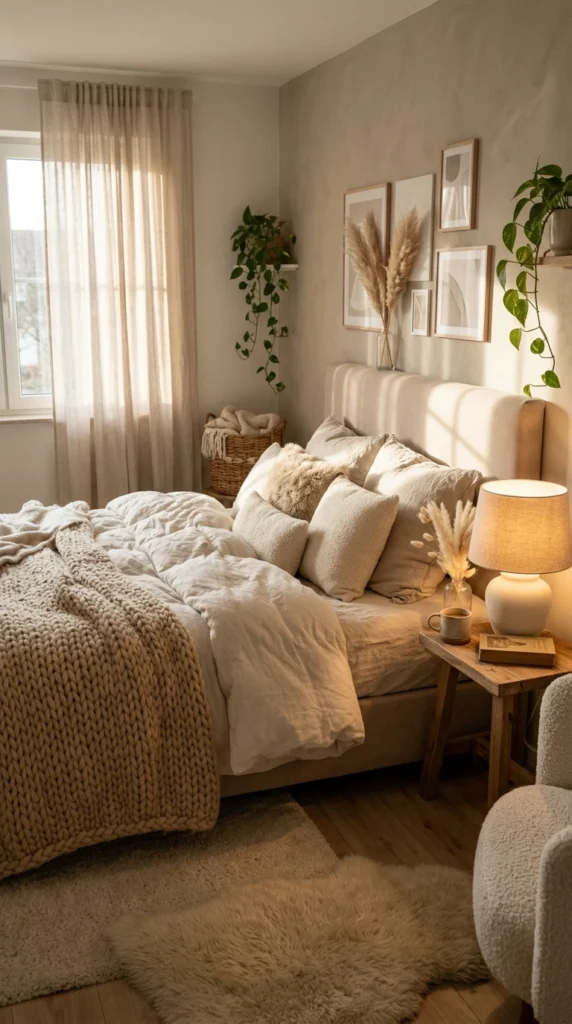 30 Cozy Bedroom Ideas That Feel Warm, Calm & Ultra-Comfortable 25 idea 25 soft beige cloud bedro 025