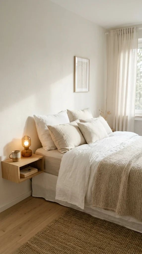 30 Cozy Bedroom Ideas That Feel Warm, Calm & Ultra-Comfortable 26 idea 26 minimal warm white coz 026b