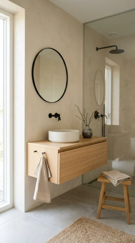 30 Japandi Bathroom Ideas That Feel Like a Luxury Spa at Home 27 idea 27 minimal decor intentio 027b