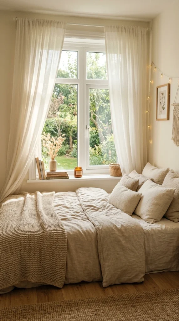 30 Cozy Bedroom Ideas That Feel Warm, Calm & Ultra-Comfortable 28 idea 28 soft window corner coz 028b