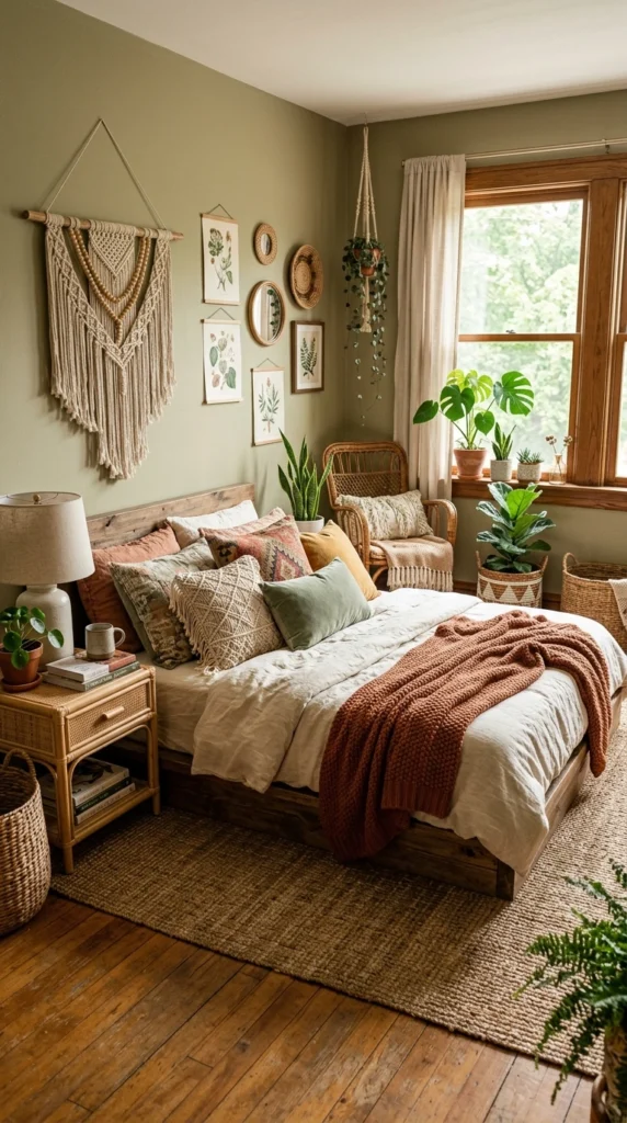 19 Aesthetic Bedrooms Ideas That Feel Like a Dream 3 idea 3 cozy boho layered space 003