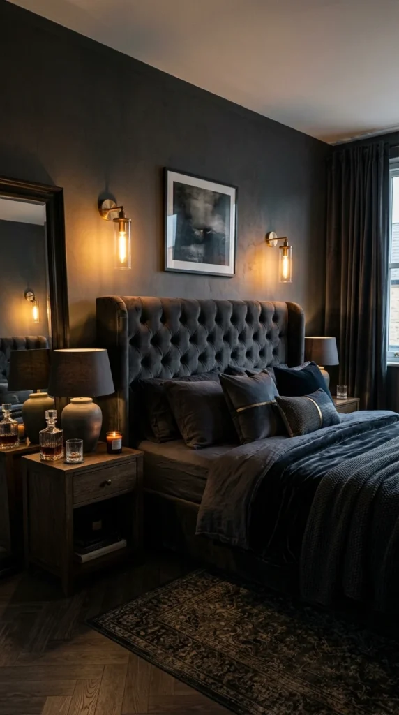 18 Master Bedroom Decor Ideas That Feel Truly Next-Level 3 idea 3 dark moody luxury retre 003b