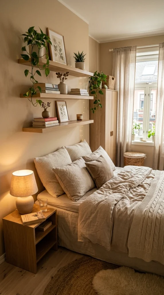 30 Cozy Bedroom Ideas That Feel Warm, Calm & Ultra-Comfortable 3 idea 3 small cozy apartment be 003b