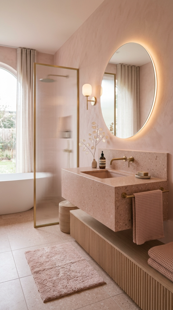 30 Pink Bathroom Ideas for a Soft, Spa-Like and Modern Aesthetic Home 30 idea 30 soft pink minimal luxu 030
