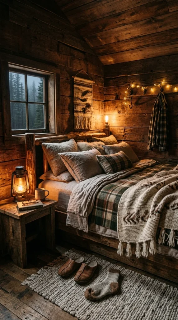 30 Cozy Bedroom Ideas That Feel Warm, Calm & Ultra-Comfortable 5 idea 5 rustic wood warm cabin 005