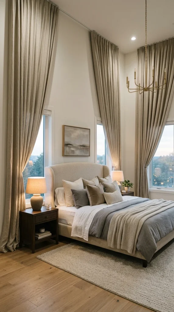 18 Master Bedroom Decor Ideas That Feel Truly Next-Level 6 idea 6 floor to ceiling curtai 006