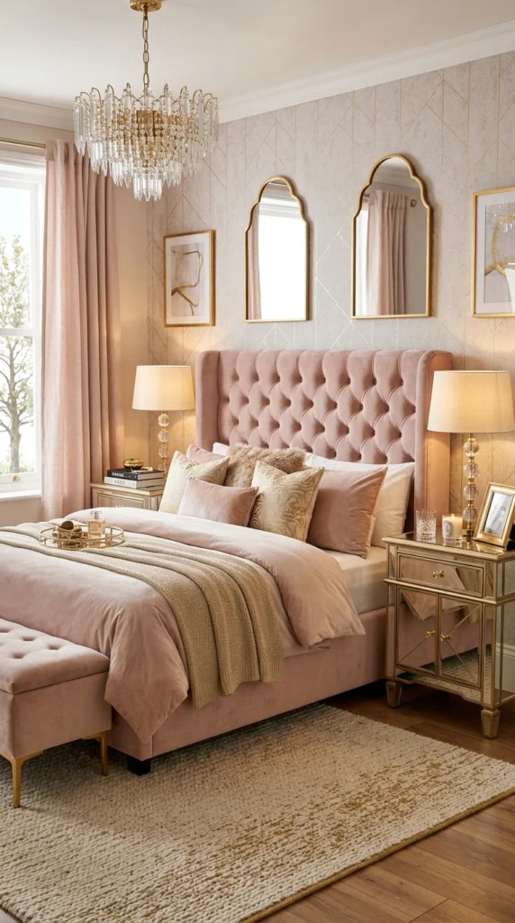 idea 6 glam bedroom with metal 006b