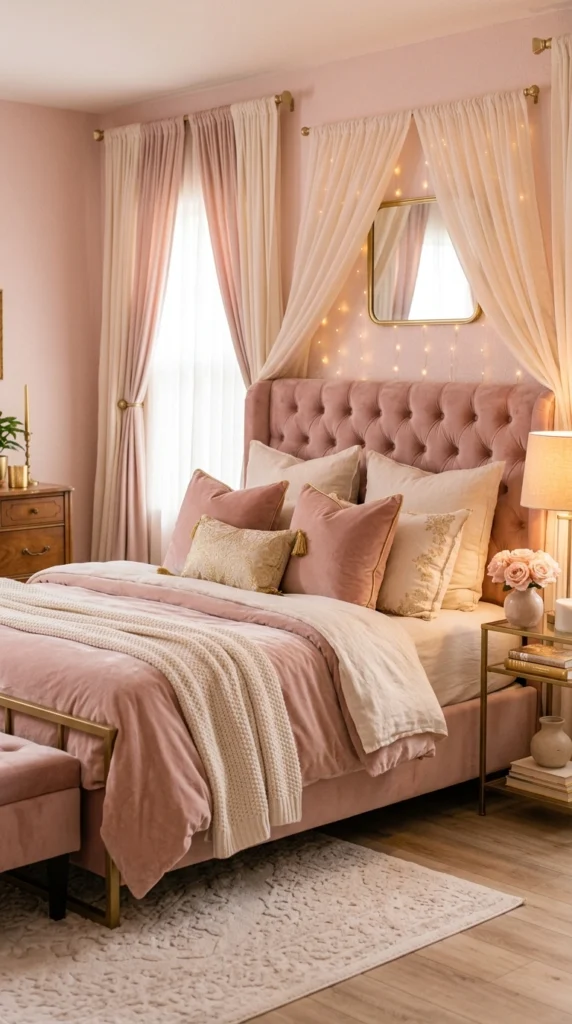 19 Aesthetic Bedrooms Ideas That Feel Like a Dream 6 idea 6 romantic pink glow prom 006b
