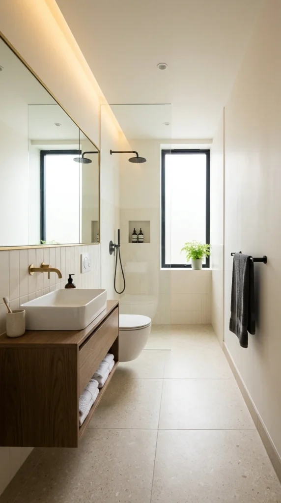 20 Small Full Bathroom Ideas That Make Your Space Look Bigger Instantly 7 idea 7 narrow bathroom layout 007
