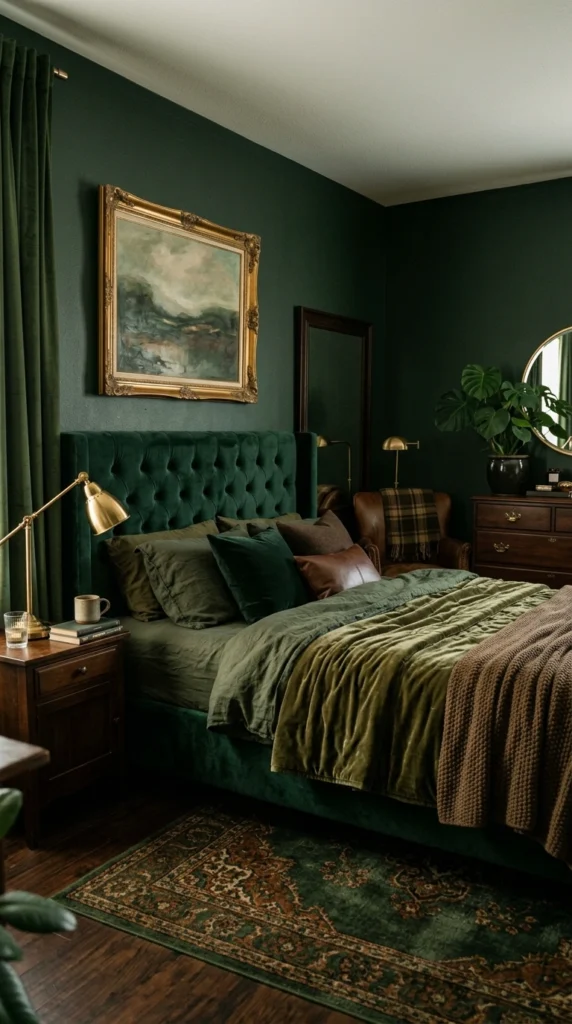 19 Aesthetic Bedrooms Ideas That Feel Like a Dream 8 idea 8 moody green escape prom 008b