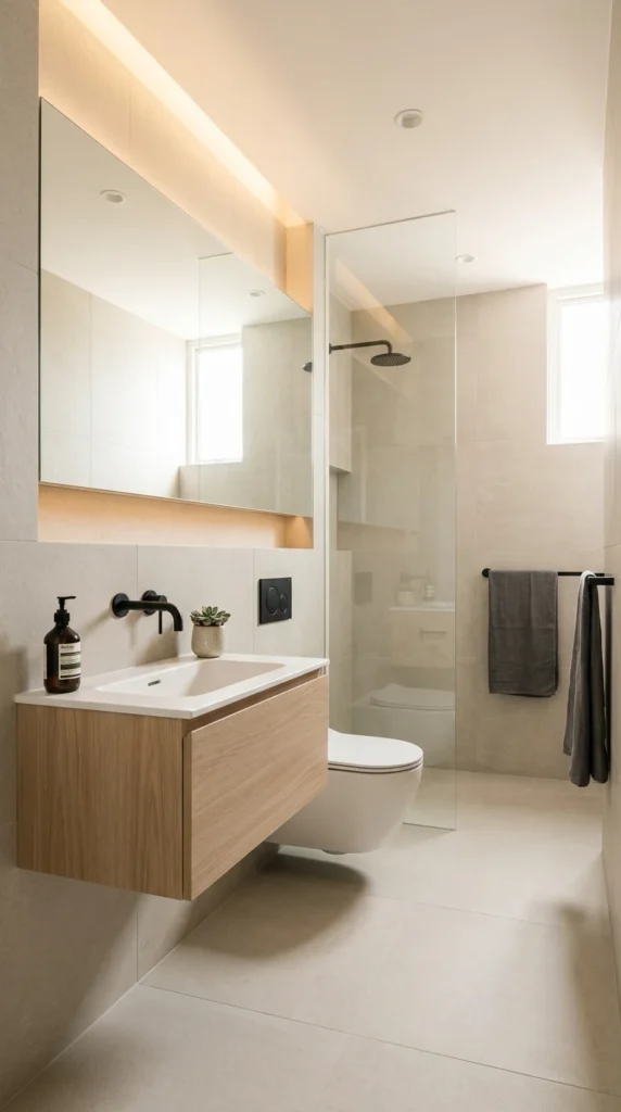20 Small Full Bathroom Ideas That Make Your Space Look Bigger Instantly 9 idea 9 wall mounted fixtures f 009