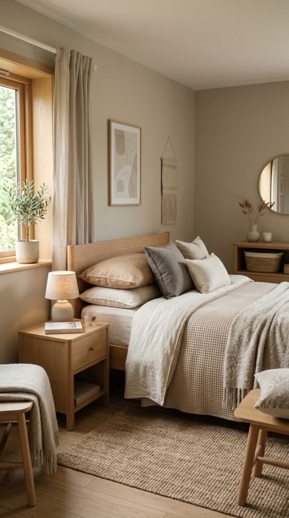 small Bedroom with cohesive neutral 21