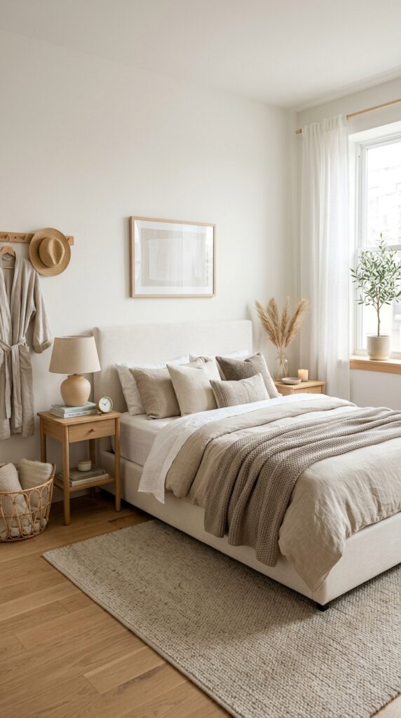 small bedroom Light neutrals open up room 1