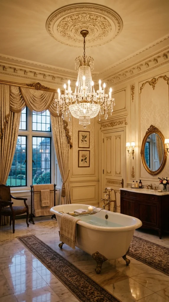 30 Victorian Bathroom Ideas That Make Any Space Look Expensive 11 11 victorian chandelier lighti 011b