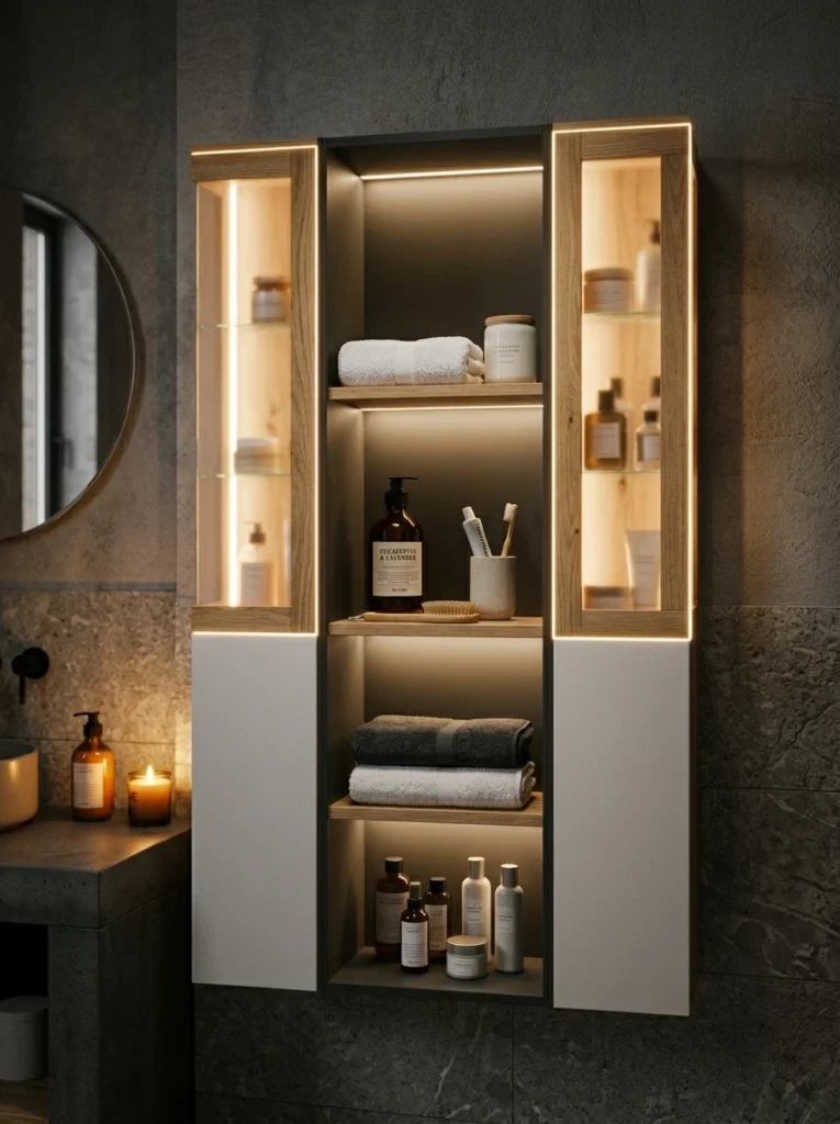 14 LED Lit cabinet soft ambiance