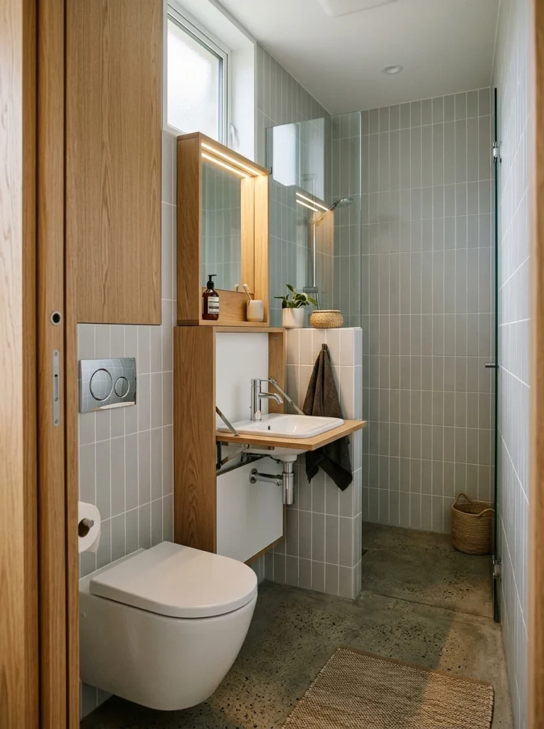 30 Very Small Bathroom Ideas That Make Your Space Feel Bigger 15 15 Foldable sink for small bathroom