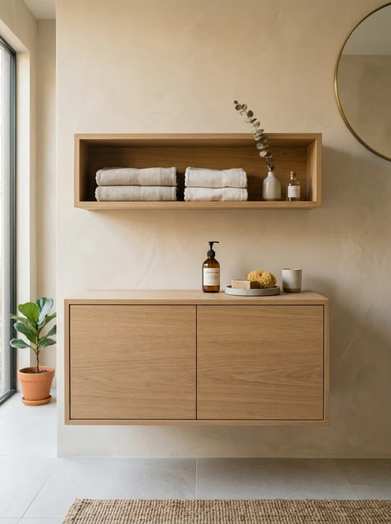 18 Floating cabinet with open shelf