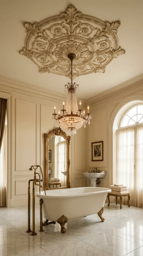 30 Victorian Bathroom Ideas That Make Any Space Look Expensive 21 21 ceiling medallion victorian 021b