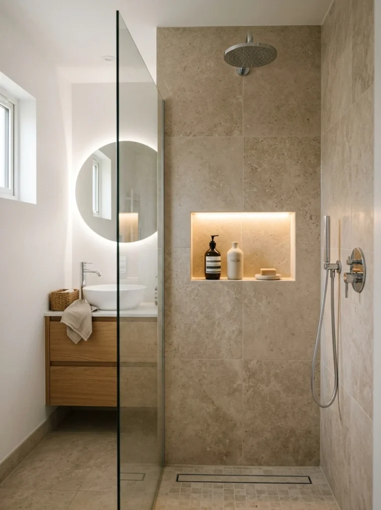 30 Very Small Bathroom Ideas That Make Your Space Feel Bigger 22 22 Small bathroom with shower niche