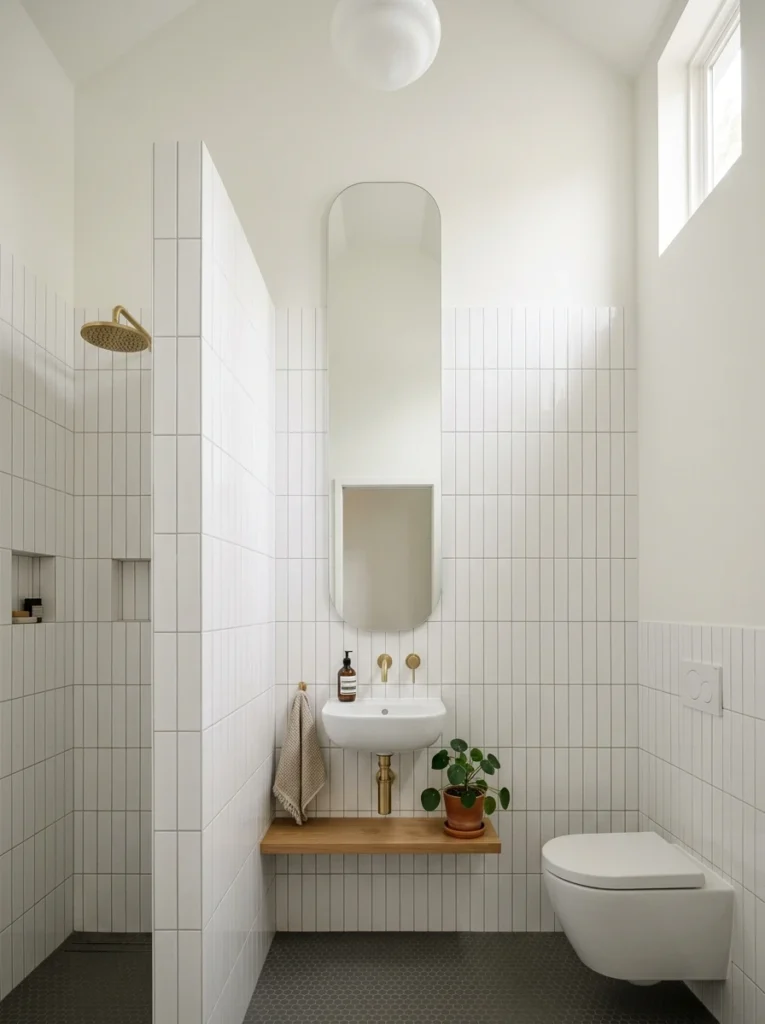 30 Very Small Bathroom Ideas That Make Your Space Feel Bigger 27 27 Bathroom high ceiling illusion