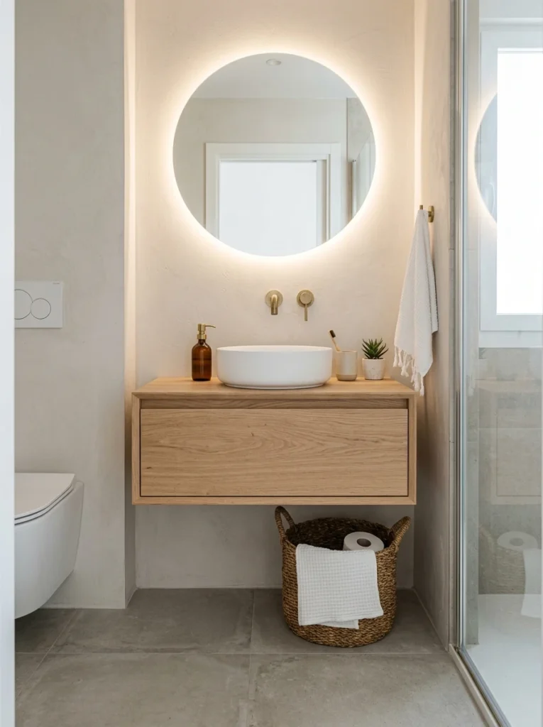 30 Very Small Bathroom Ideas That Make Your Space Feel Bigger 3 3. Floating vanity with vessel sink