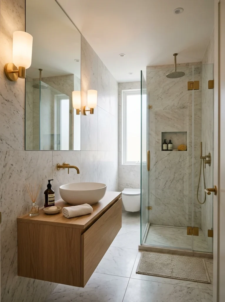 30 Very Small Bathroom Ideas That Make Your Space Feel Bigger 30 30 Compact luxury bathroom with vanity