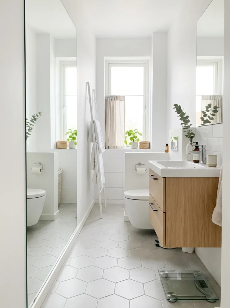 30 Very Small Bathroom Ideas That Make Your Space Feel Bigger 4 4 Tiny bathroom with mirror full length
