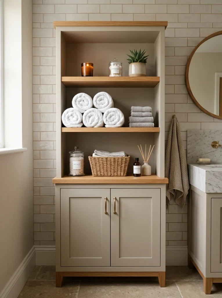 6 Bathroom storage unit open shelves