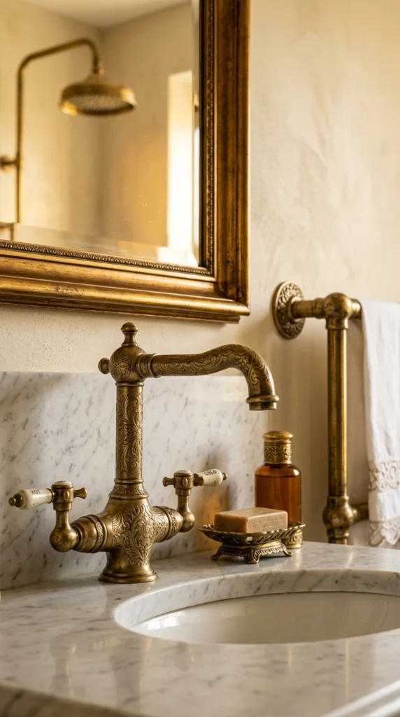 30 Victorian Bathroom Ideas That Make Any Space Look Expensive 8 8 victorian brass fixtures clo 008b
