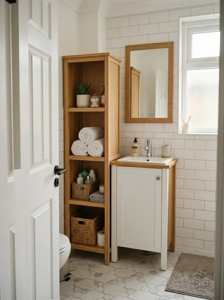 9 Freestanding cabinet in bathroom