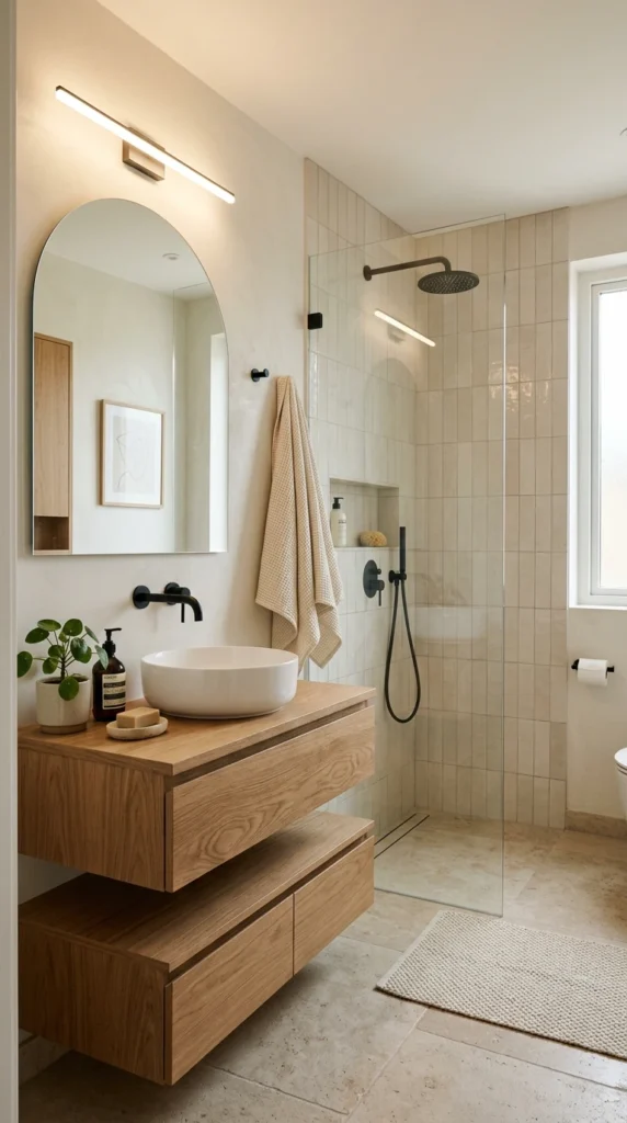 30 Minimalist Bathroom Ideas for a Calm, Clean, and Luxurious Space 31 aesthetic bathroom with functi 030b