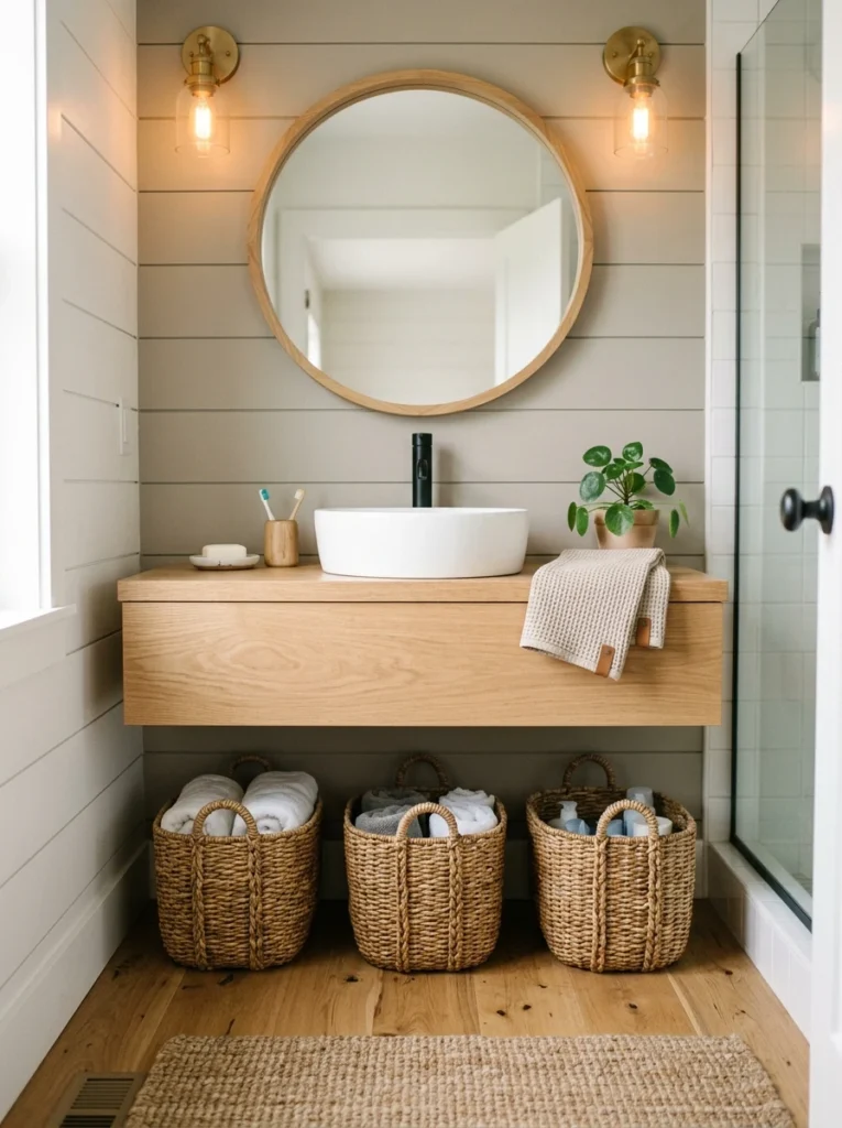 floating vanity with basket st 004