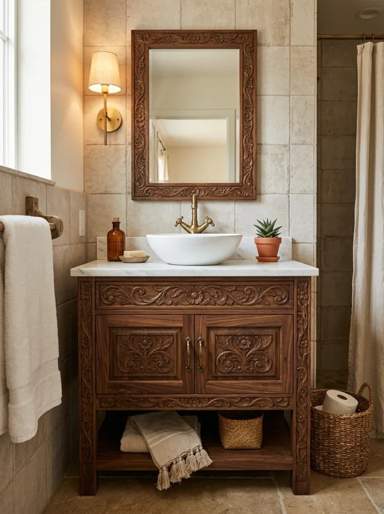 idea 16 carved wood vanity cha 016b