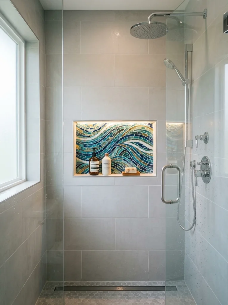 idea 23 mosaic shower niche fe 023b
