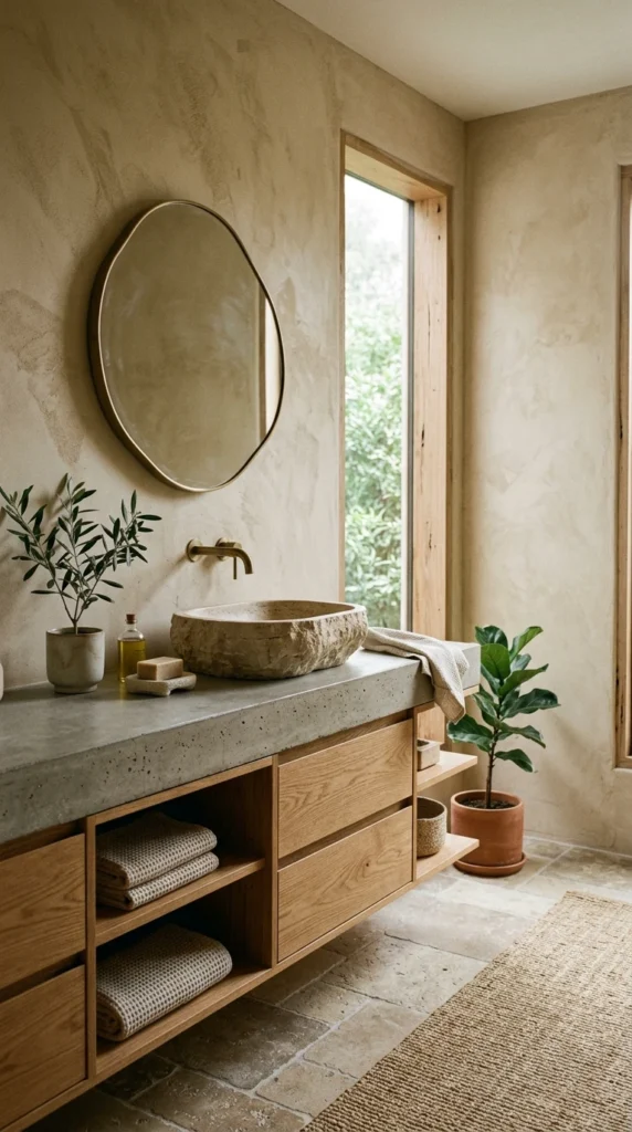 15 Neutral Bathroom Ideas You’ll Always Love 7 idea 7 organic modern earthy b 007b